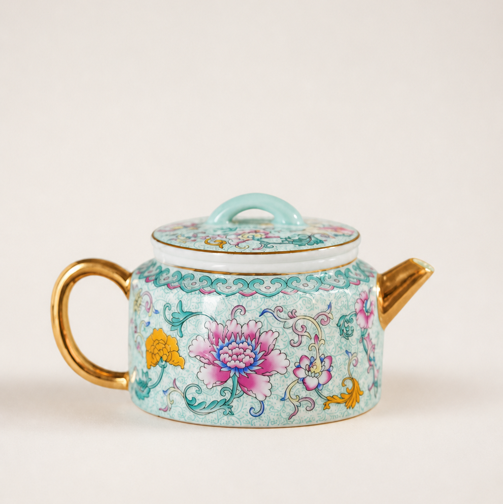 Locale Lotus İşlemeli Çaydanlık ve Fincan Mini Set