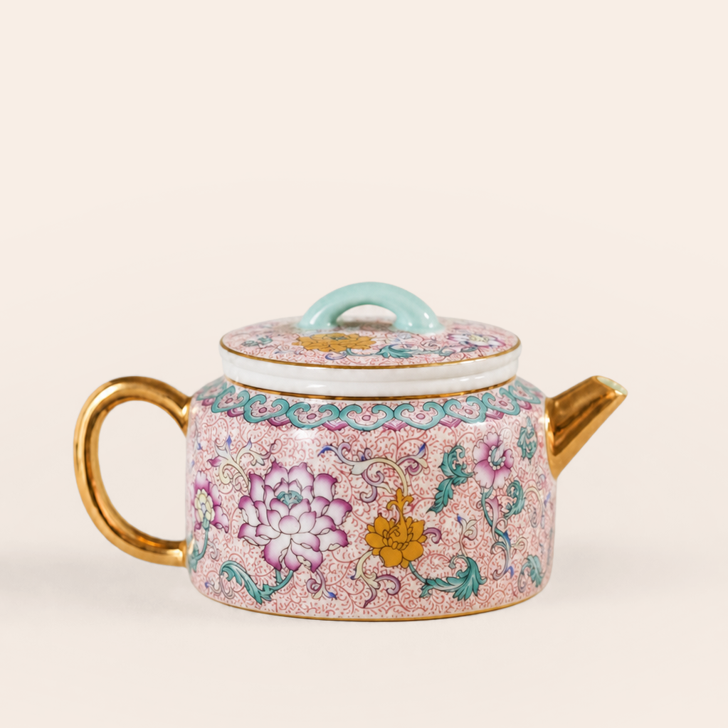 Locale Lotus İşlemeli Çaydanlık ve Fincan Mini Set