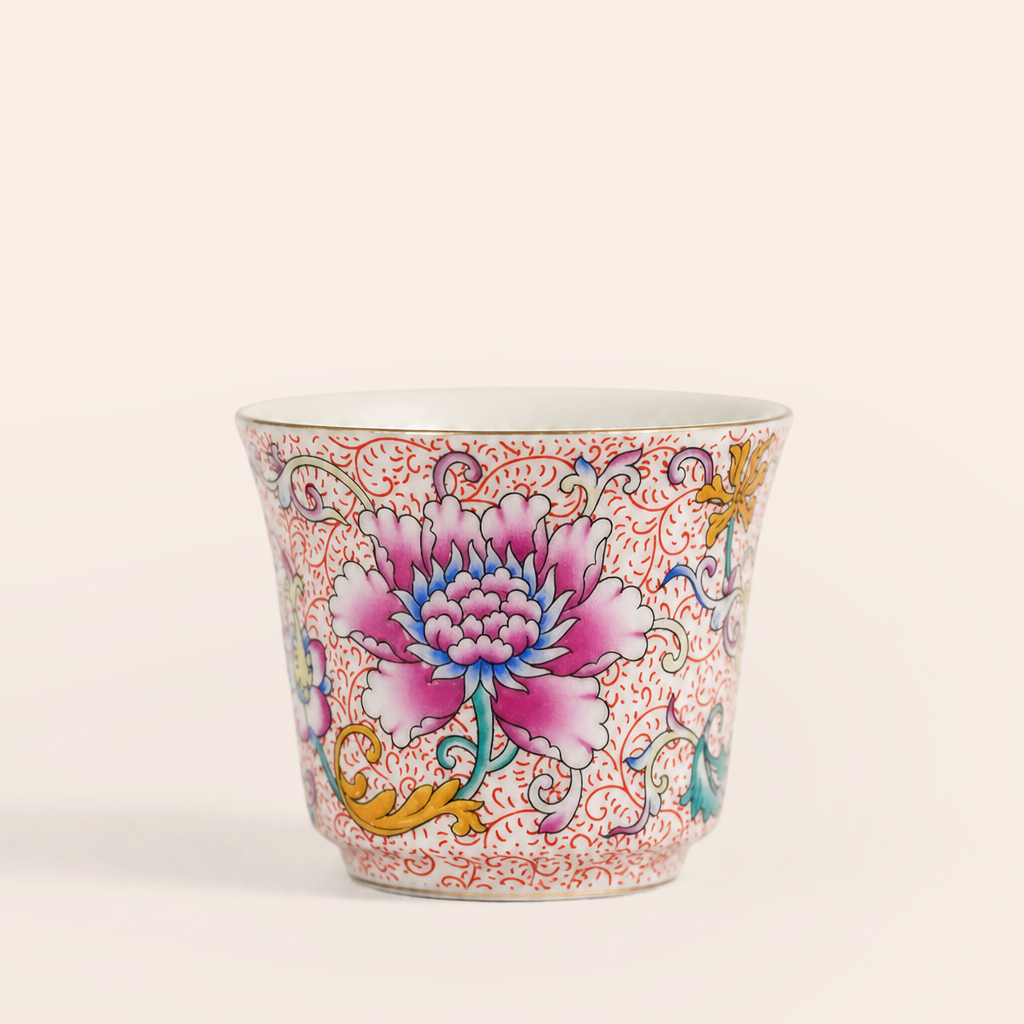 Locale Lotus İşlemeli Çaydanlık ve Fincan Mini Set